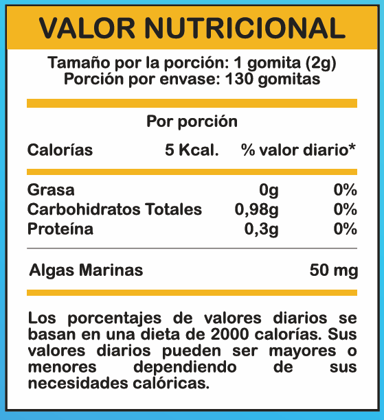 Gomitas Algas Marinas 2 valor nutricional gomitas algas marinas