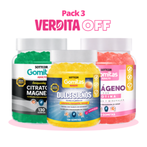 pack verdita off gomitas citrato de magnesio, dulces sueños y colageno