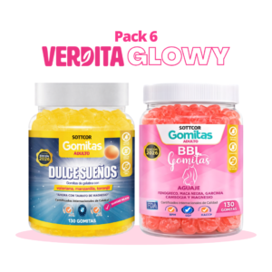 pack verdita glowy gomitas dulces sueños y bbl aguaje